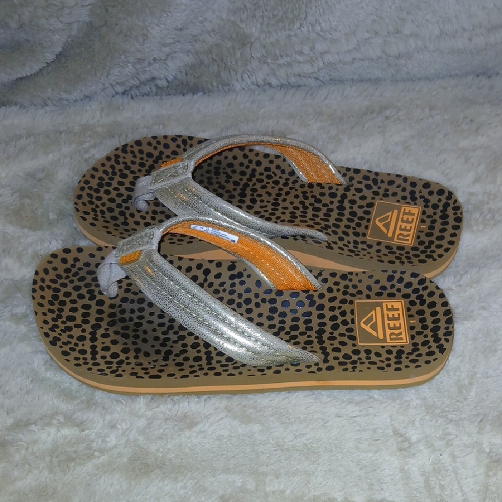 Reef Silver and Orange Flip Flops